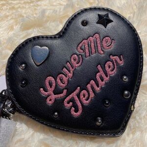 COACH X ELVIS Ltd Ed. LOVE ME TENDER RIVET/STUDS BLACK HEART COIN